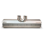 Fabspeed GT3 RS titanium center muffler, top view of the inlet