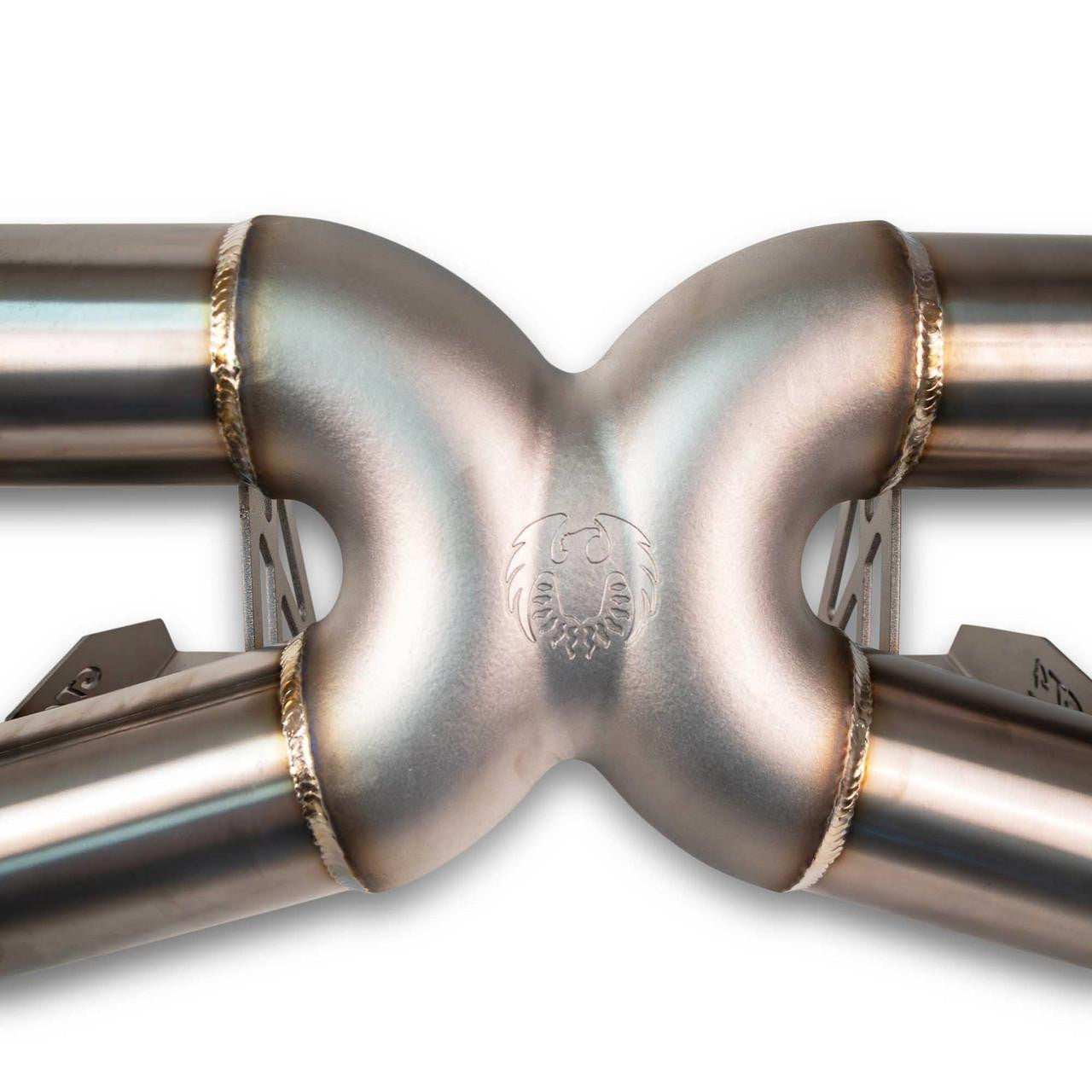 Titanium X-crossover on the Fabspeed GT4 RS non-valved exhaust