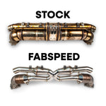 Factory 992.2 Turbo S cats compared with the Fabspeed sport cat X-pipe