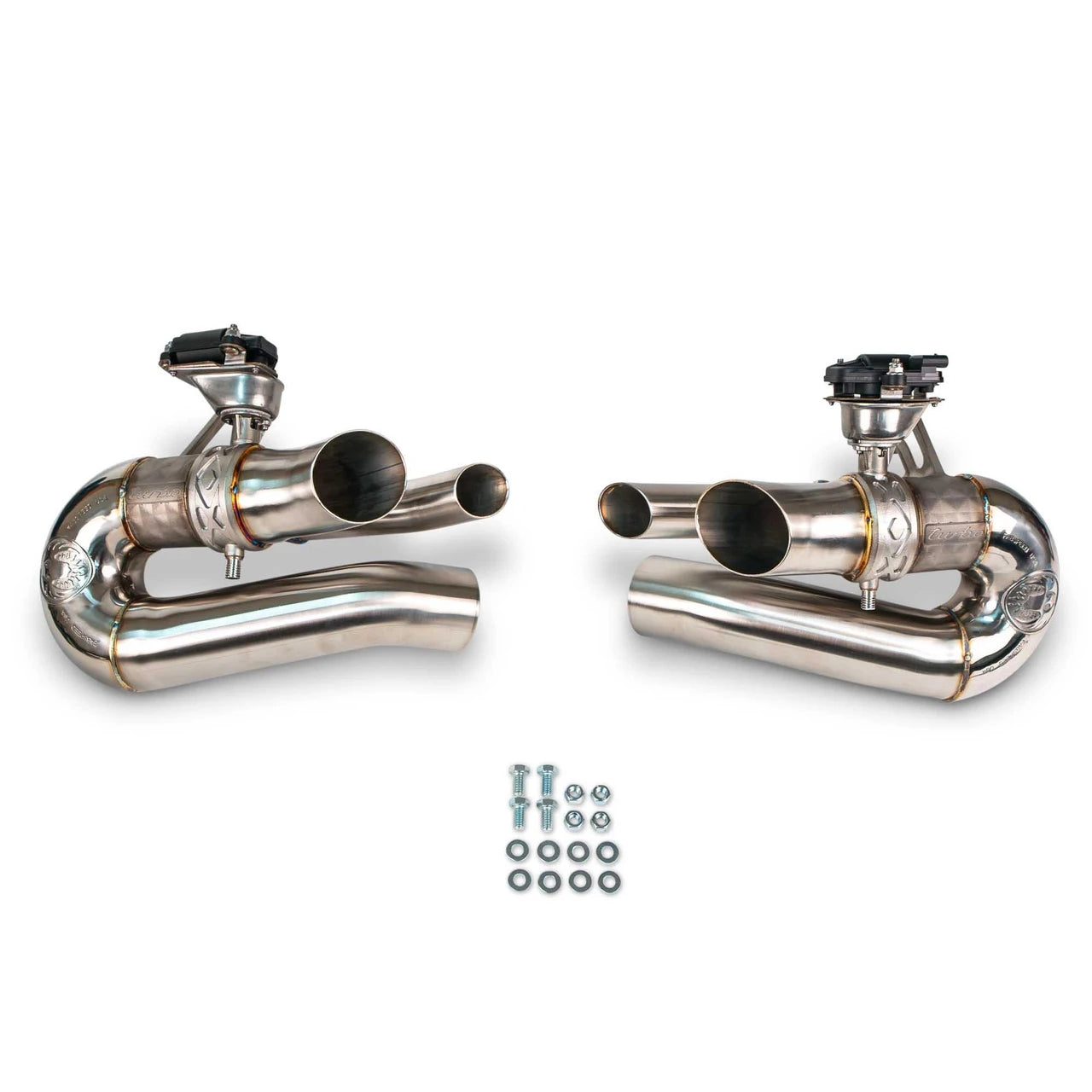 Fabspeed 992.2 Turbo S valved muffler bypasses, pair with hardware
