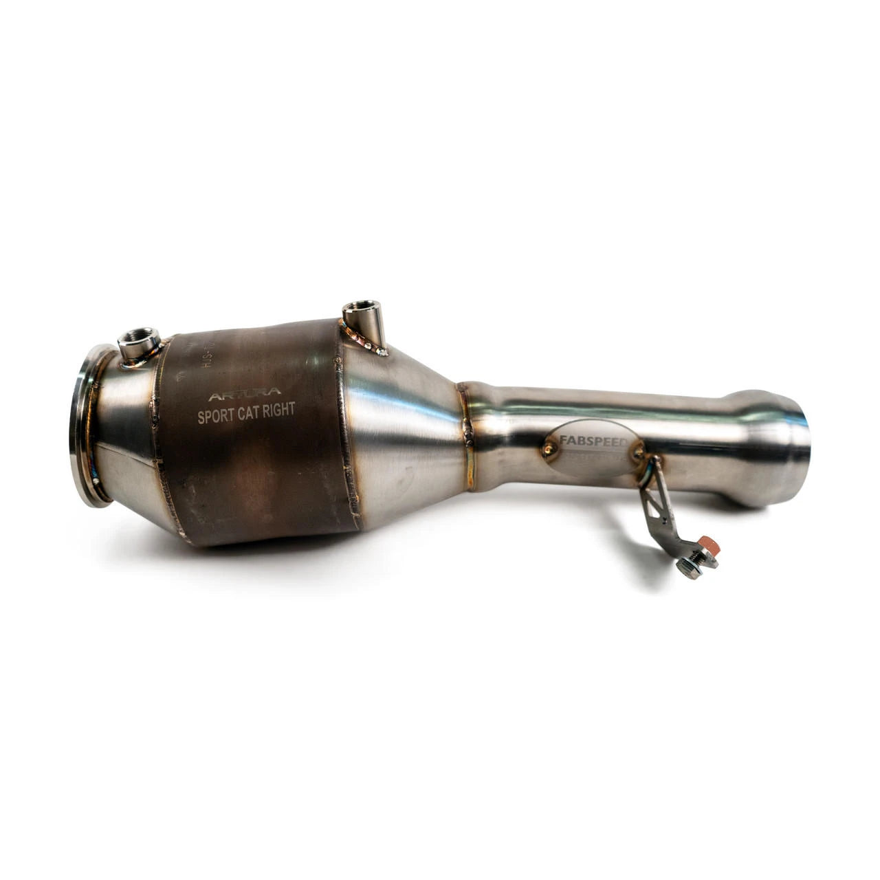 Fabspeed Artura sport cat catalyst body, angled view