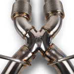 Close-up of the X-crossover and flex sections on the Artura X-pipe