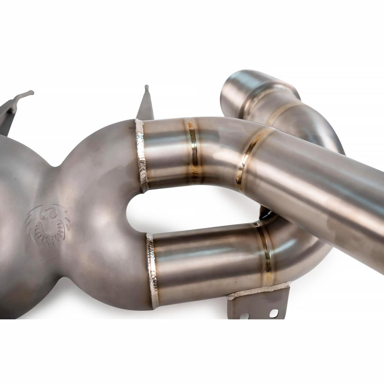 Titanium X-junction of the Fabspeed 720S exhaust, right angle