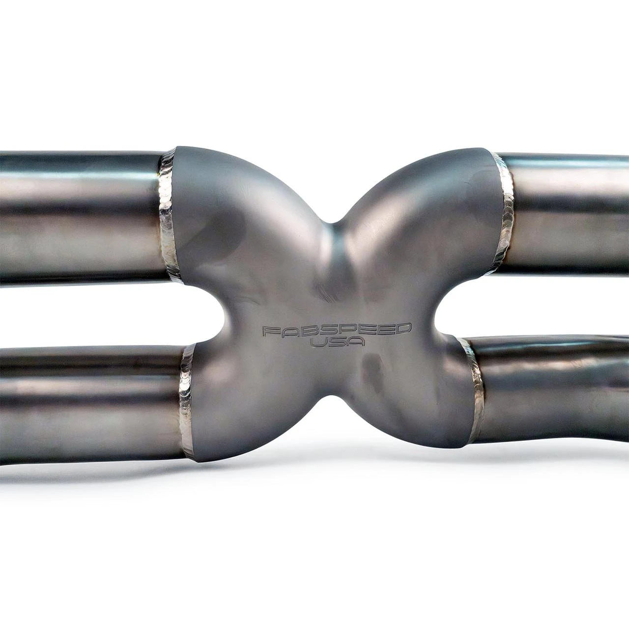 Close-up of the titanium X-junction on the 488/F8 X-pipe