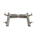 Fabspeed F8 Tributo titanium X-pipe, full rear view