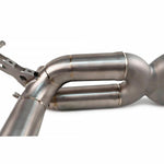 Titanium pipe bends near the outlet of the F8 Tributo X-pipe