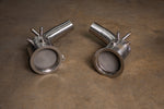 Valvetronic Designs 400 Cell Downpipes Porsche 992 Turbo / S manufacturer gallery: pair of downpipes with internal mesh visible in both openings