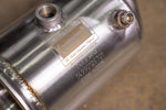 Valvetronic Designs 400 Cell Downpipes Porsche 992 Turbo / S manufacturer gallery: identification plate and two sensor ports on a downpipe housing