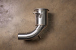 Valvetronic Designs 400 Cell Downpipes Porsche 992 Turbo / S manufacturer gallery: single downpipe side profile with outlet pointing left
