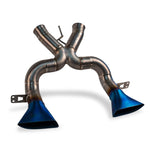 Fabspeed McLaren 650S Supreme titanium X-pipe with burnt titanium tips