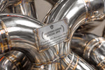 Valvetronic Designs F1 Exhaust Bugatti Chiron Pur Sport manufacturer gallery: Special 004 identification plate between curved tubes