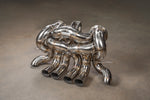 Valvetronic Designs F1 Exhaust Bugatti Chiron Pur Sport manufacturer gallery: complete polished multi-loop exhaust viewed diagonally