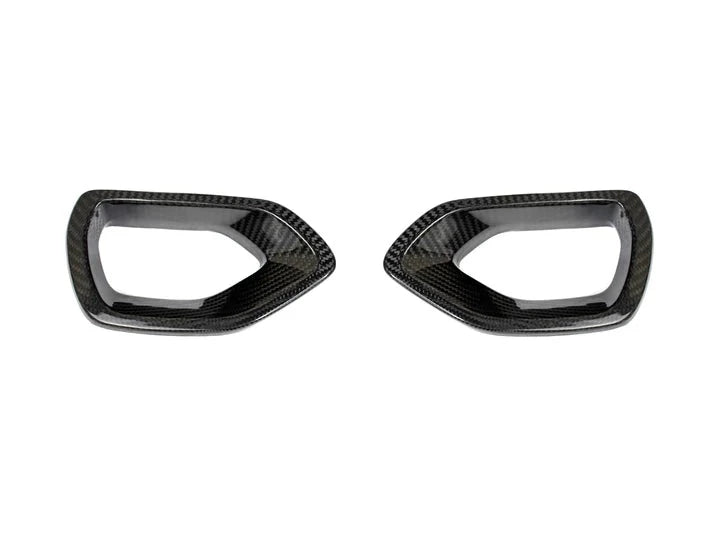 A front view of AUTOTECKNIC DRY CARBON GRILLE SNORKEL SET - DODGE CHARGER SRT SCAT PACK 2015-2021 with white background