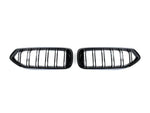 A front view of AUTOTECKNIC PAINTED GLAZING BLACK DUAL-SLAT FRONT GRILLE SET - BMW G29 Z4 2018+ with white background