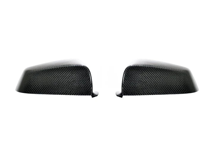 A front view of AUTOTECKNIC CARBON REPLACEMENT MIRROR COVERS - BMW 6-SERIES (F06/ F13)/ 5-SERIES (E60/F10) PRE-LCI 2008-2013 with white background
