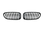 A front view of AUTOTECKNIC GLAZING BLACK FRONT GRILLE SET - E85 Z4 / Z4M 2002-2008 with white background