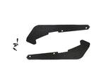 A top view of AUTOTECKNIC CARBON FIBER FRONT SPLASH GUARDS - BMW G80 M3 | G82 M4 2021+ from the side with white background