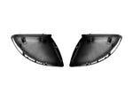 A back view of AUTOTECKNIC REPLACEMENT VERSION II DRY CARBON MIRROR COVERS - MERCEDES-BENZ H247 GLA-CLASS 2020+ with white background