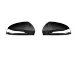A front view of AUTOTECKNIC REPLACEMENT VERSION II DRY CARBON MIRROR COVERS - MERCEDES-BENZ AMG GT50 | GT53 | GT63 2018+ with white background