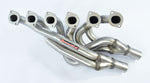 close top view of Supersprint Manifold + connecting pipes 100% Stainless steel (Left Hand Drive) for BMW E23 728i / 728iS / 732i / 735i 1977-1986 with white background