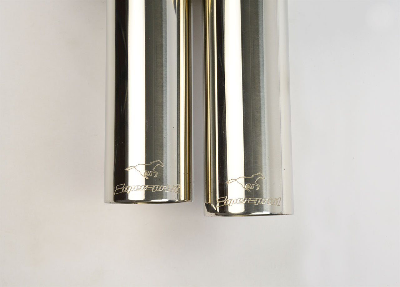 close top view of Supersprint Rear exhaust "Racing" OO70 for BMW E36 All models 1990-2000 with white background