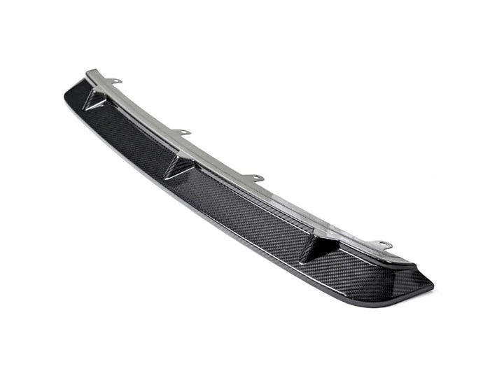 A sıde wıde vıew of AUTOTECKNIC DRY CARBON FIBER CENTER FRONT LIP - BMW F87 M2 COMPETITION 2018+ wıth whıte background