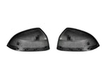 A back view of AUTOTECKNIC REPLACEMENT DRY CARBON MIRROR COVERS - BMW G05 X5 | G06 X6 | G07 X7 2018+ with white background