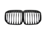 A front view of AUTOTECKNIC PAINTED GLAZING BLACK FRONT GRILLE - BMW G07 X7 2018+ with white background