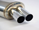 close front view of Supersprint Rear exhaust OO76 for BMW E30 - S50 / S52 engine conversion 1995-1999 with white background
