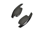 A front view of AUTOTECKNIC DRY CARBON COMPETITION SHIFT PADDLES - AUDI R8 / RS3 / RS4 / RS5 / TT RS 2016+ with white background