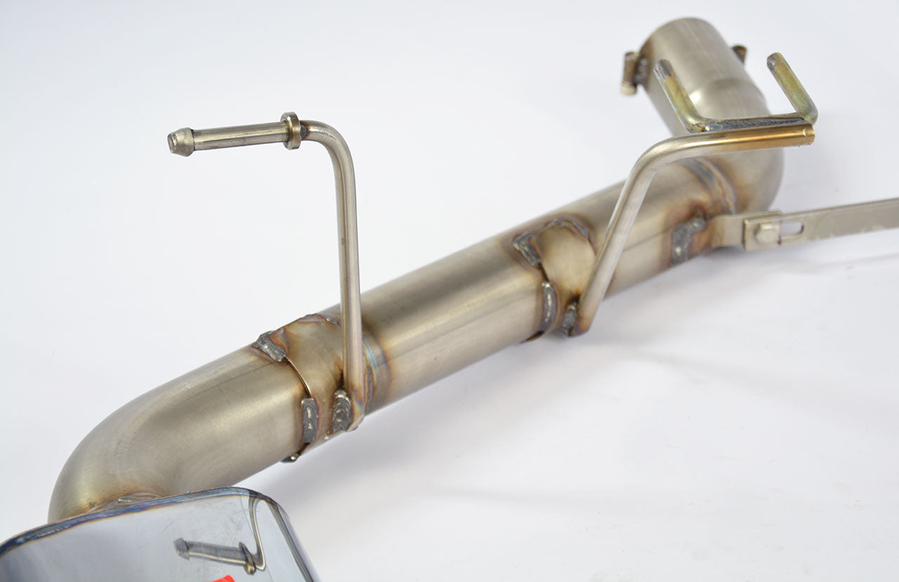 close side view of Supersprint Rear exhaust "Racing" Left OO76 for BMW E39 Touring 540i V8 (S62 engine conversion - for M5 diffusor) 1996-1998 with white background