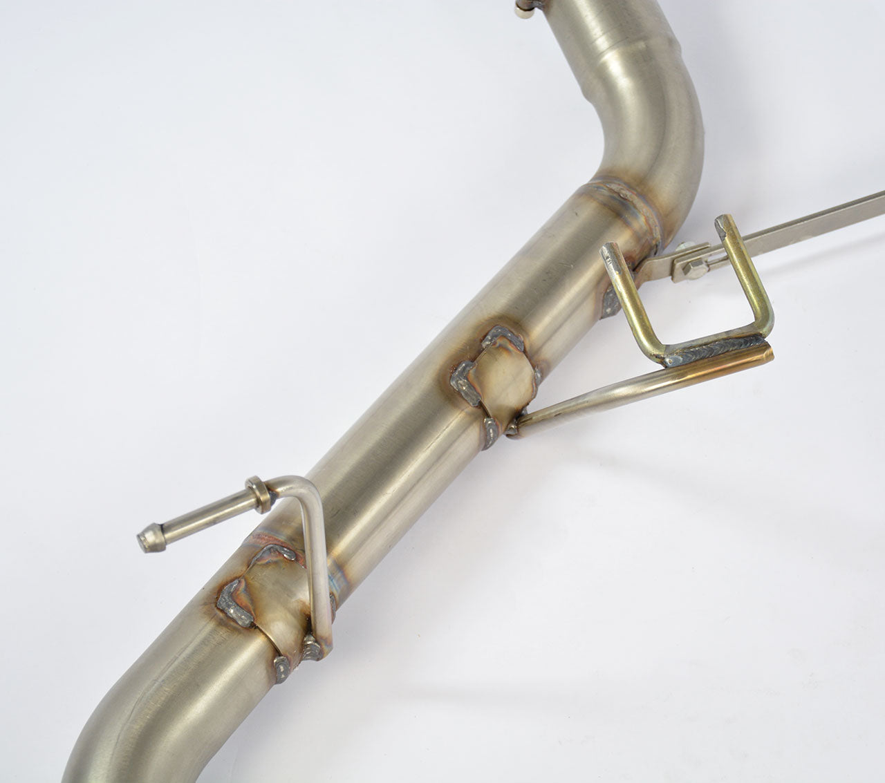 close top view of Supersprint Rear exhaust "Racing" Left OO76 for BMW E39 Touring 540i V8 (S62 engine conversion - for M5 diffusor) 1996-1998 with white background