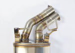 close top view of Supersprint Rear exhaust OO76 (For M - Technik kit) for BMW E39 Touring 540i V8 (M62) 1996-2002 (Dual-Pipe for Supercharging Conversion) with white background