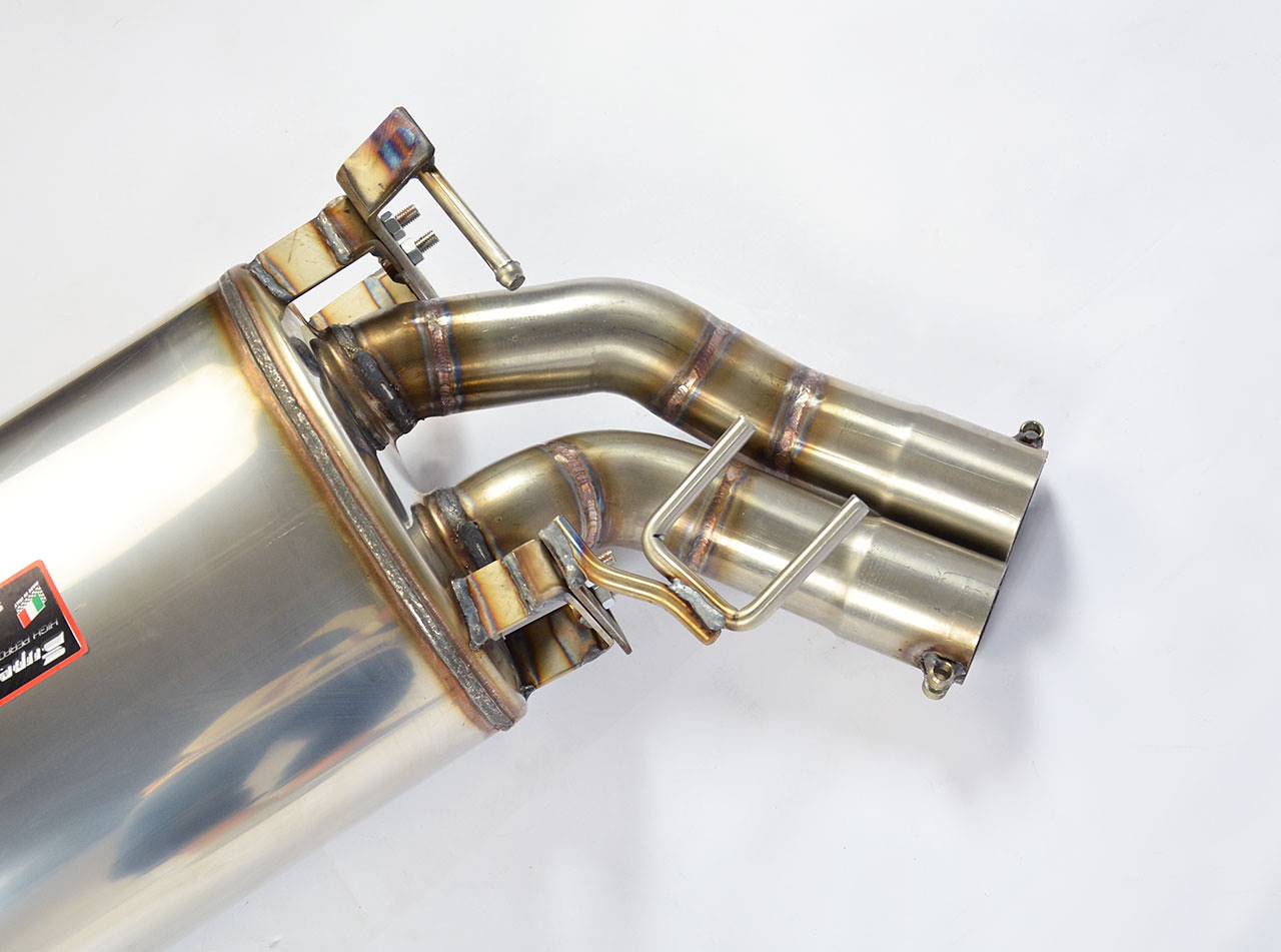 wide top view of Supersprint Rear exhaust 90x70 (For Alpina rear bumper) for ALPINA B10 (E39 Sedan + Touring) 4.6i V8 (M62 - 340 Hp - 347 Hp) 1997-2000 with white background