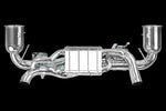 Capristo valved exhaust with cat spare pipes for Porsche 992 Carrera, rear view