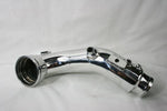 A side view of Evolution Racewerks BMW N55 (3.0T) F10/F12/F13 Charge Pipes in Polish Finish