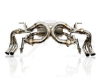 A front view of FI Exhaust Valvetronic Exhaust for Audi R8 V8 MK1 | 2007-2012 with white background