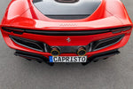 wide view of Capristo Twin Tailpipe Carbon Conversion (for OEM or Capristo Exhaust) for Ferrari 296 2021-2025 fiited inside a car
