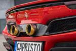 wide view of Capristo Twin Tailpipe Carbon Conversion (for OEM or Capristo Exhaust) for Ferrari 296 2021-2025 fiited inside a car