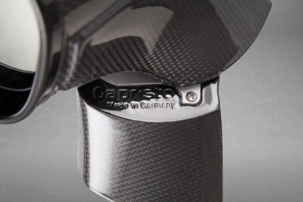 close view of Capistro Carbon Mirrors (Matte) for Ferrari 488 GTB / GTS 2015-2019 with grey background