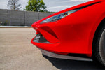 side view of Capristo Carbon Fiber Front Spoiler and Side air guides (Set) For Ferrari F8 2020-2022 fitted inside a car