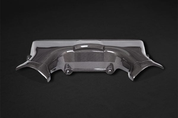 wide view of Capristo Carbon Airbox Cover For Ferrari F8 2020+ with black background