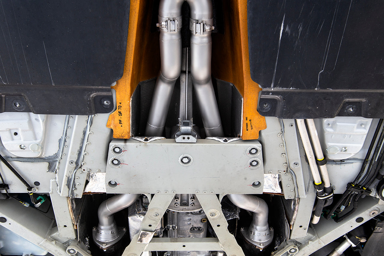 FF / GTC4Lusso V12 competition downpipes and x-chamber midpipe package: downpipes and midpipe