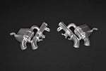 Capristo valved exhaust for Ferrari Portofino using OE actuators, pair of polished valved mufflers