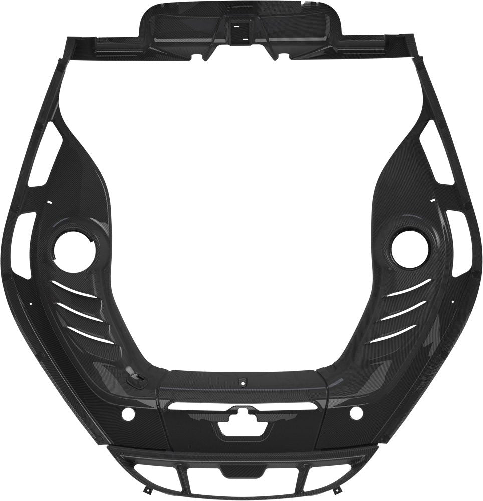 Capristo carbon fiber engine bay cover for Ferrari 296 GTB shown on white