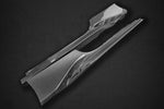 Capristo prepreg carbon fiber side skirts for Ferrari 488/F8, pair shown with integrated vent slats