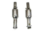 Capristo 250 cell sport cats for Ferrari 348, pair of polished stainless catalysts with flanges