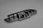 Capristo Ferrari 488 carbon rear diffuser, angled view of fins