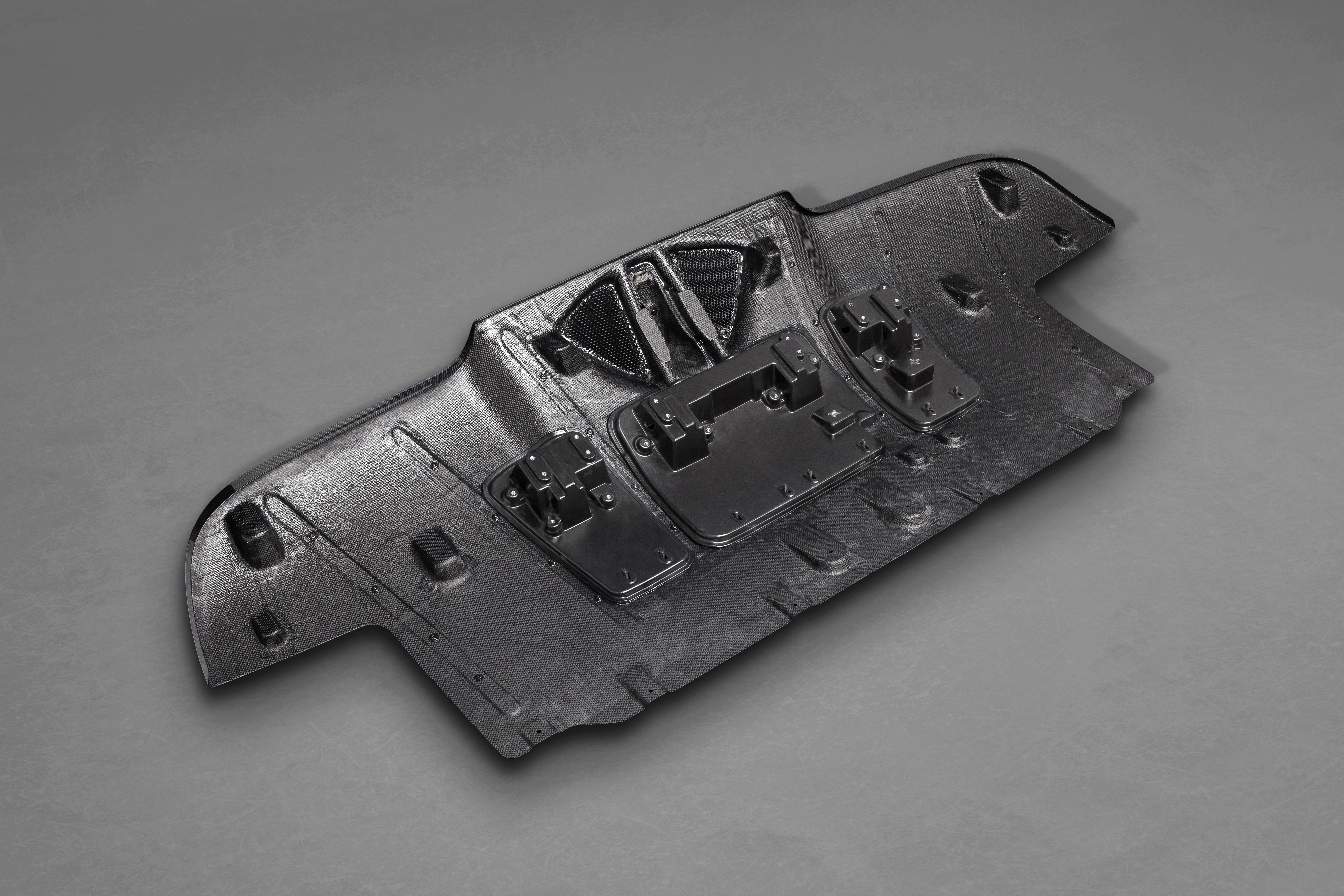 Capristo carbon fiber rear diffuser for Ferrari 488, underside angle
