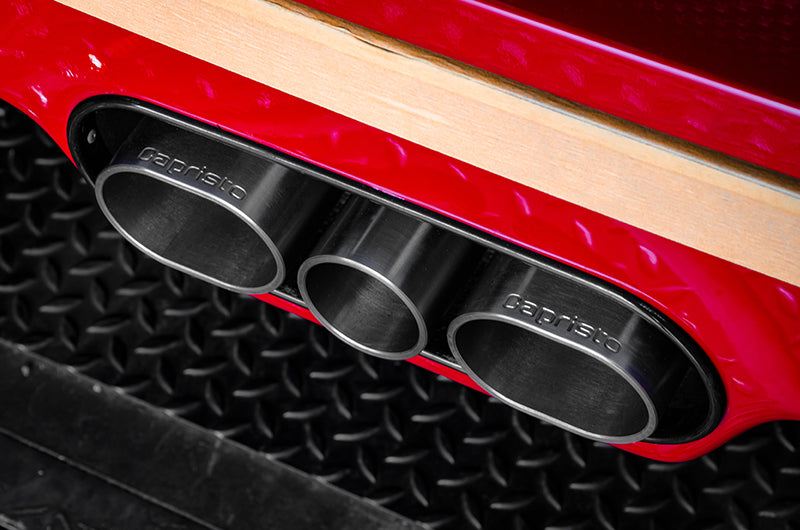 Capristo triple oval tips in a Ferrari F40 bumper